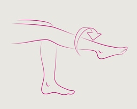 Вращение стоп, иллюстрирующее упражнение 4 гимнастики для вен